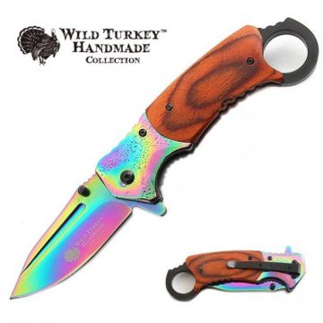 Wild Turkey Handmade Karambit Spring Assist Knife 5" Closed